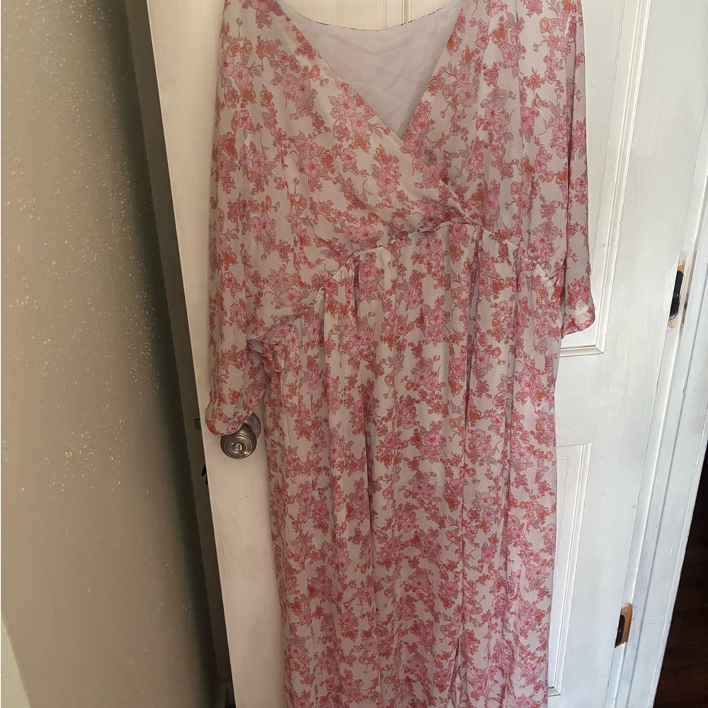Floral Pink Maxi Kimono Dress
